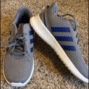 Gray and blue adidas. Kids size 6 fits women’s size 7.5